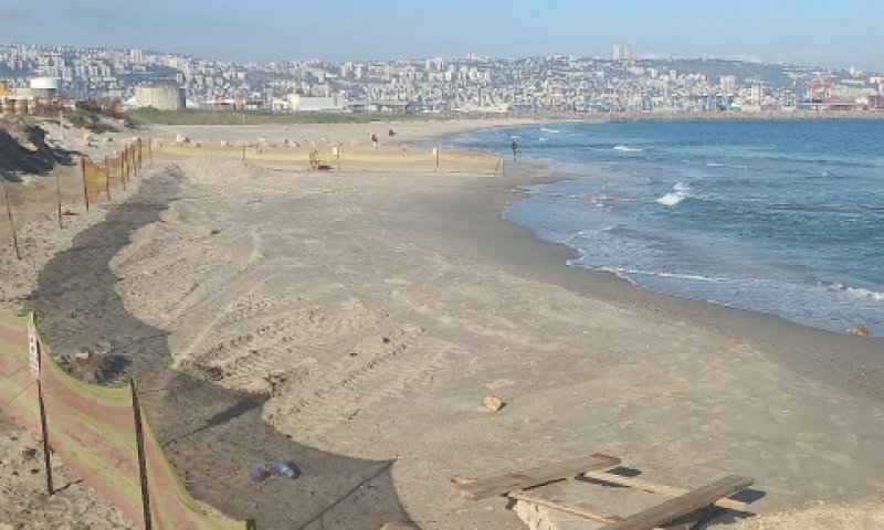 הבדלי צבע צפויים בגלל הרטיבות ומקור החול [צילום: המשרד להגנת הסביבה]