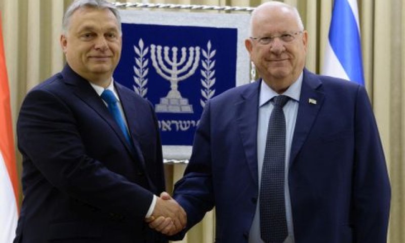 אובן ריבלין, רה"מ הונגריה, ויקטור אורבן [צילום: מארק ניימן / לע"מ]