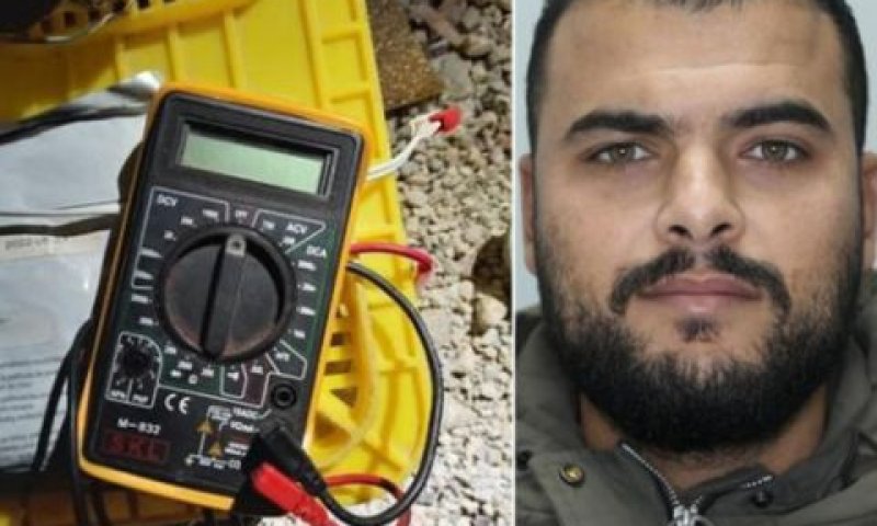 המחבל ומטען החבלה [צילום: תקשורת שב"כ]