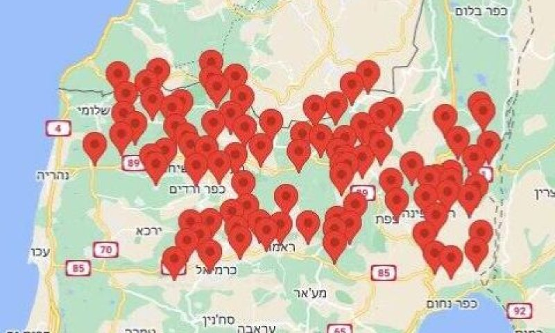 אזעקות בישובים רבים בצפון