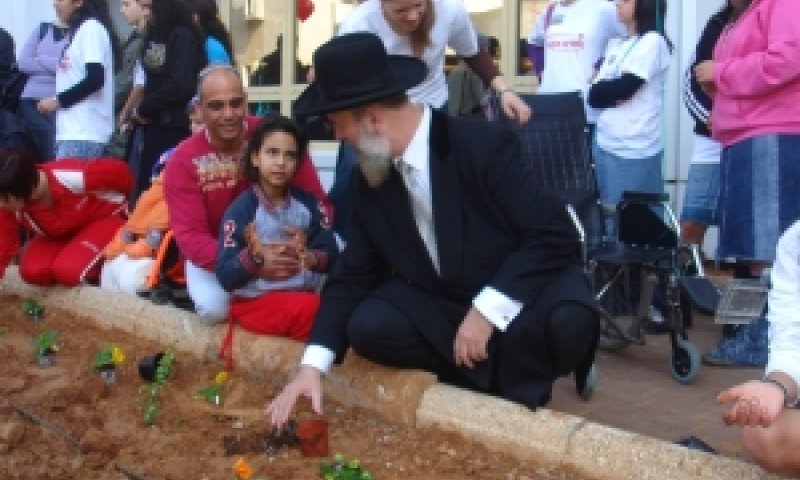 הרב מצגר בנטיעות ט"ו בשבט לפני שש שנים