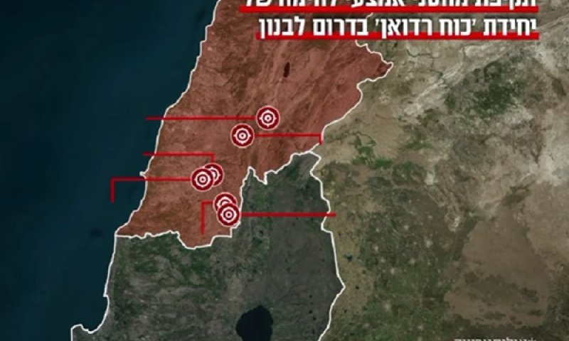 האתרים שהותקפו בדרום לבנון [צילום: דובר צה"ל]