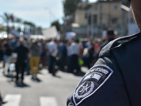 חסימת נתיבי איילון [צילום: דוברות המשטרה]