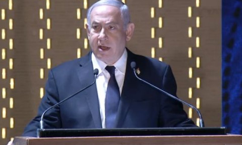 נתניהו. העביר מסר לרוחאני [צילום: מסך]