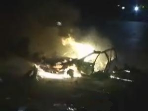 הרכב התפוצץ ועלה באש