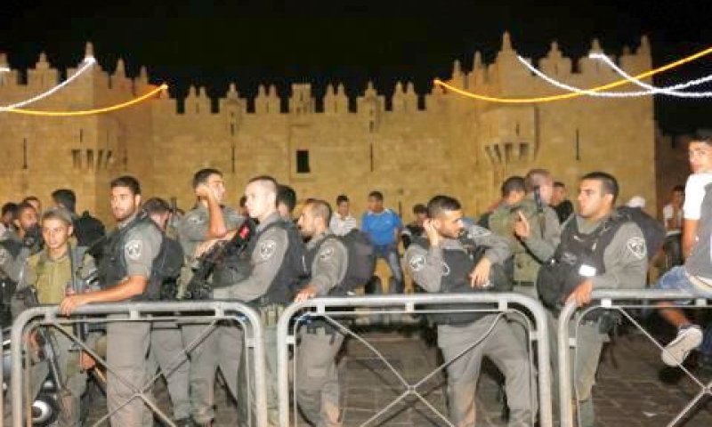 לוחמי מג"ב ליד שער שכם [צילום אילוסטרציה: פלאש 90]