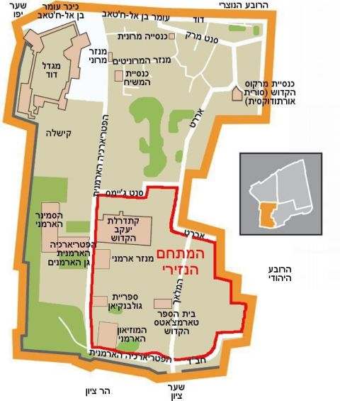 מפת הרובע הארמני [שרטוט: דייוויד ביורגן]