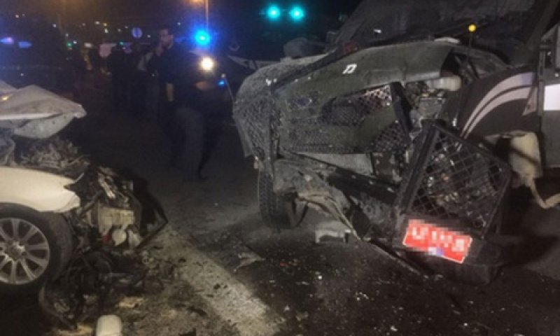 ג'יפ מג"ב בזירת הפיגוע [צילום: חטיבת דובר המשטרה]