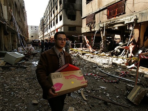 אתר הפיגוע בביירות [AP]