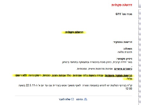 המכרז למשרת פקח עירוני - נדרש היעדר רישום פלילי