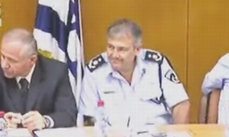 המפכ"ל והשר לבט"פ בדיון הוועדה [צילום: ערוץ הכנסת]