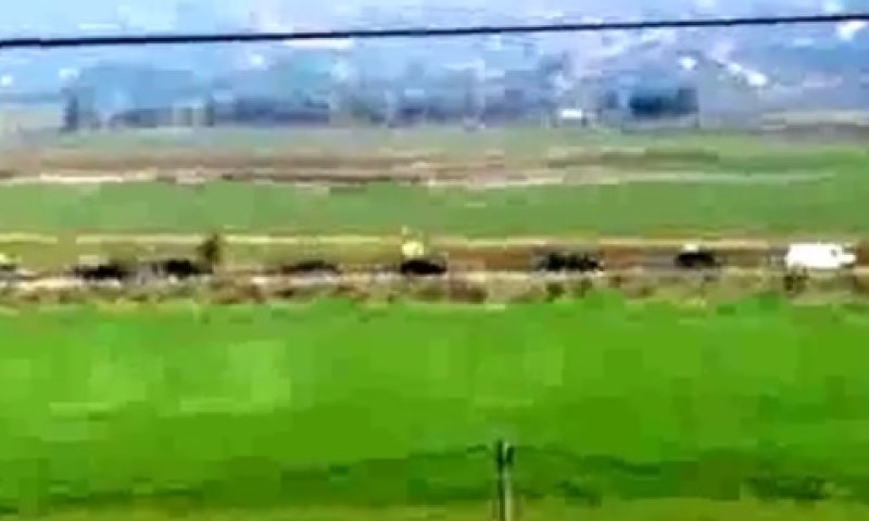 שיירת חיזבאללה מול מטולה [צילום: מתוך יוטיוב]