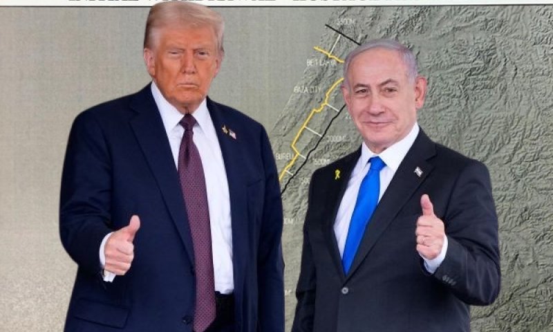 טראמפ שיתף תמונה מההפגנה אמש בתל אביב [צילום: אלכס ברנדון, AP]