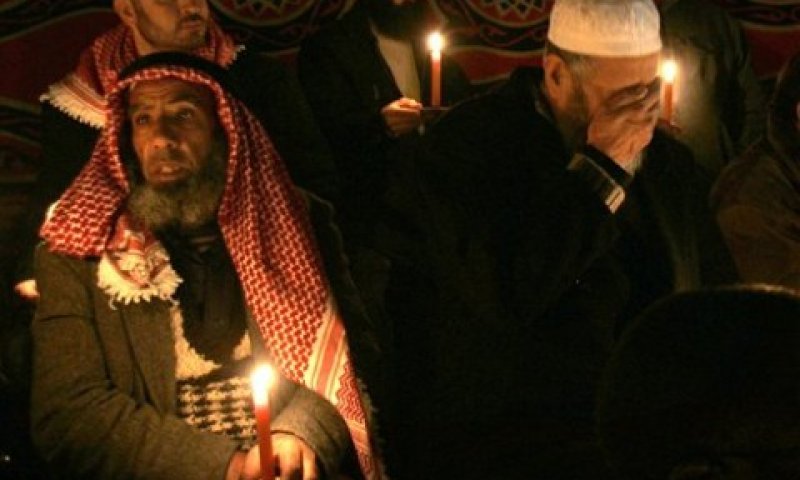 עזה. נרות במקום מונדיאל [ארכיון: AP]