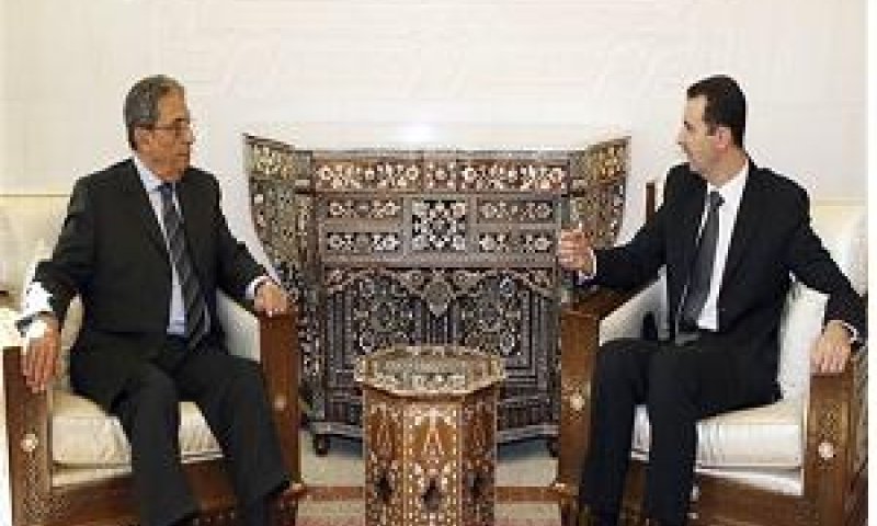 מוסא ואסד בדמשק בשבת (צילום AP)
