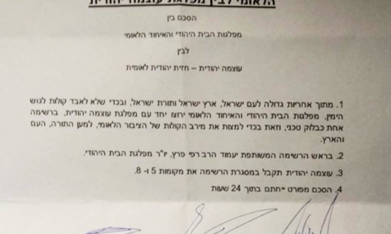 ההסכם הראשוני בין המפלגות