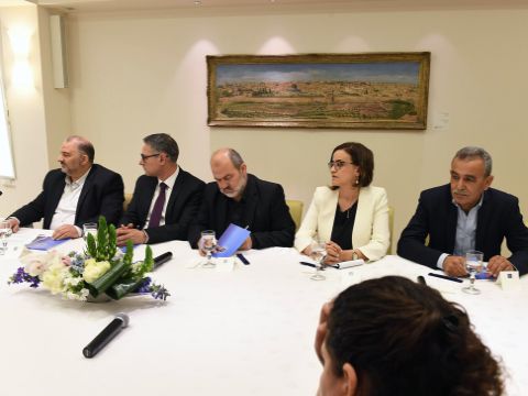 סיעת רע"מ-בל"ד בבית הנשיא [צילום: מארק ניימן/ לע"מ]
