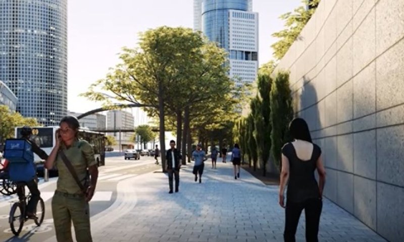 הדמיית ההרחבה המתוכננת סמוך למחנה הקריה [צילום: עיריית תל אביב-יפו]
