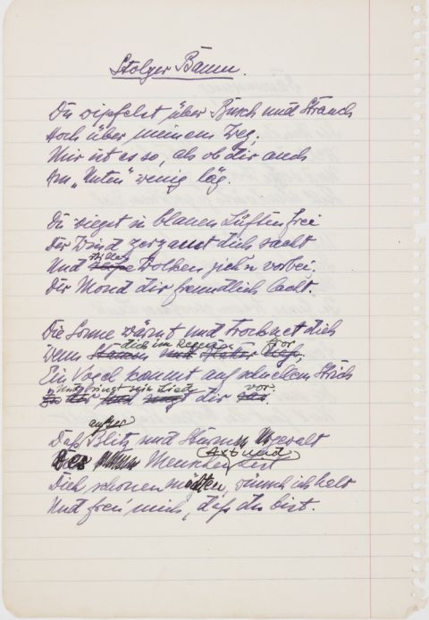 שירים בכתב ידו של יוזף מנגלה [צילום: Alexander Historical Auctions]