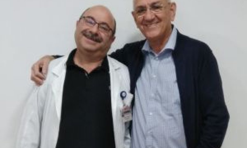 מנכ"ל בני-ציון ד"ר אמנון רופא ובוריס צ'לביאן [צילום: הנהלת בי"ח בני ציון]