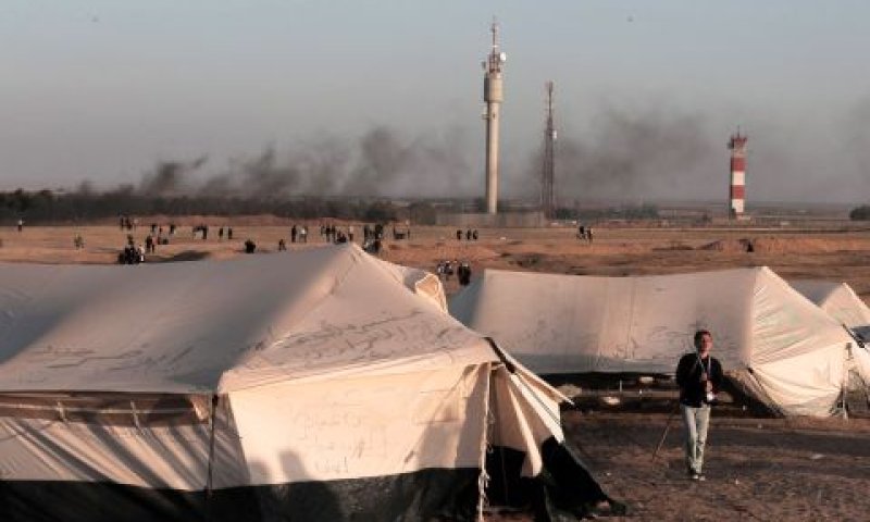 יתקרבו לגבול. אוהלי החמאס [צילום: עבד רחים חטיב/פלאש 90]