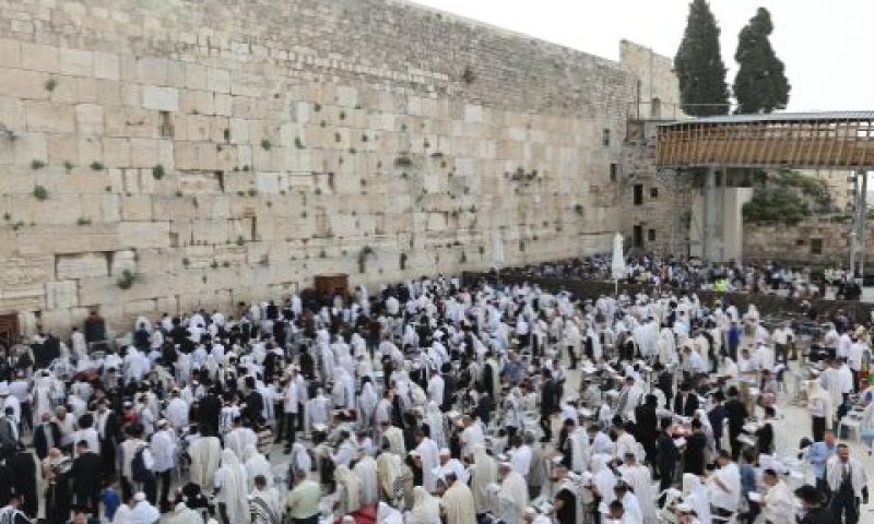 נוכחות דלה יחסית בברכת הכהנים [צילום: יונתן זינדל/פלאש 90]