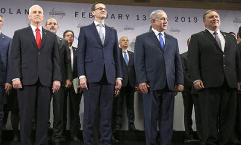 נתניהו בועידת ורשה [צילום: מייקל סון/AP]
