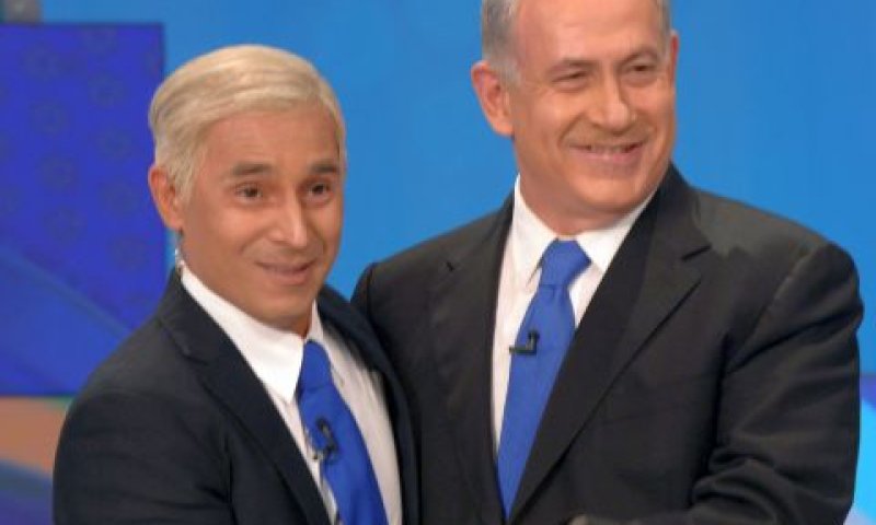בנימין נתניהו באולפן ארץ נהדרת [צילום: עמוס בן גרשום/לע"ם]