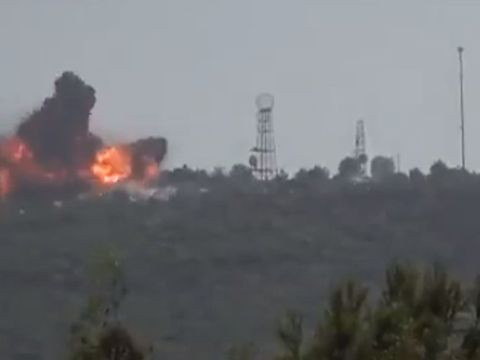 הפיצוץ סמוך למוצב צה"ל [צילום: לפי סעיף 29א' לחוק זכויות יוצרים]