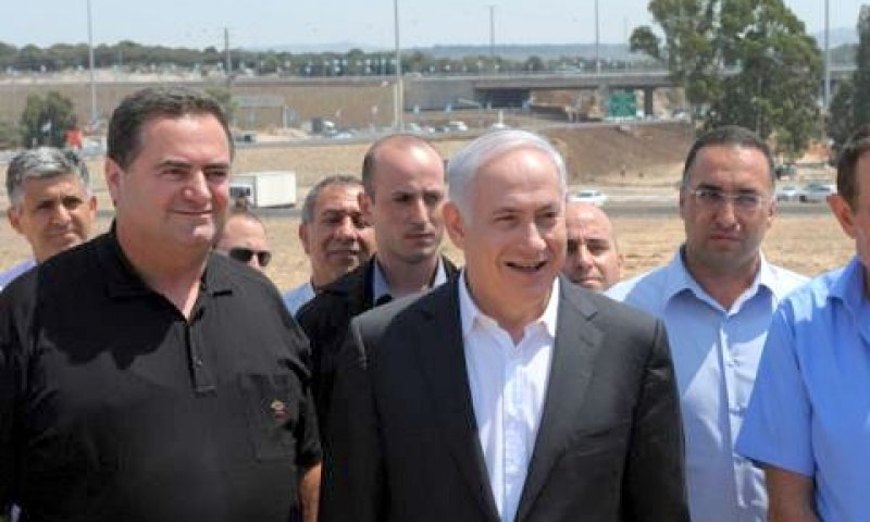 נתניהו וכ"ץ בחנוכת המחלף [צילום: עמוס בן-גרשום/לע"מ]