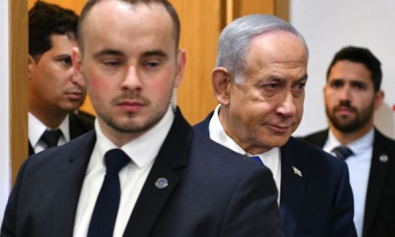 נתניהו היום בבית המשפט [צילום: ראובן קסטרו, פול]