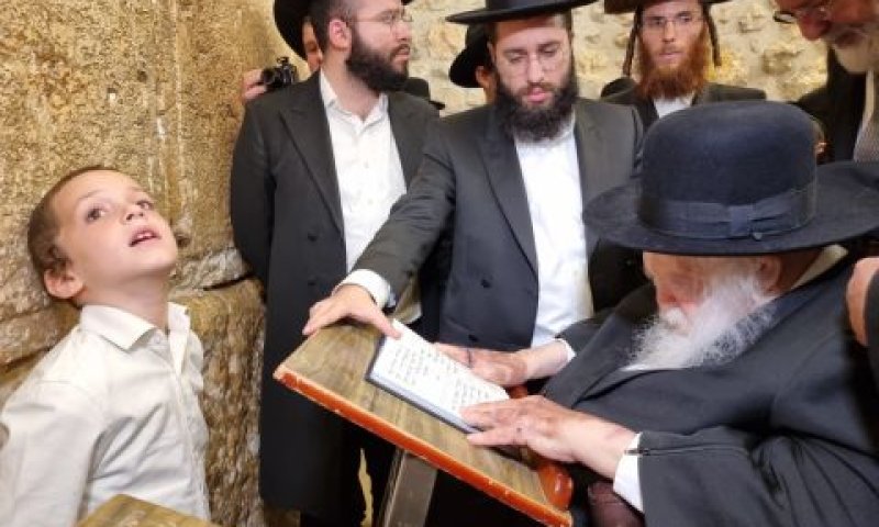 הרב חיים קניבסקי קורא תהלים בכותל המערבי [צילום: בית הרב]