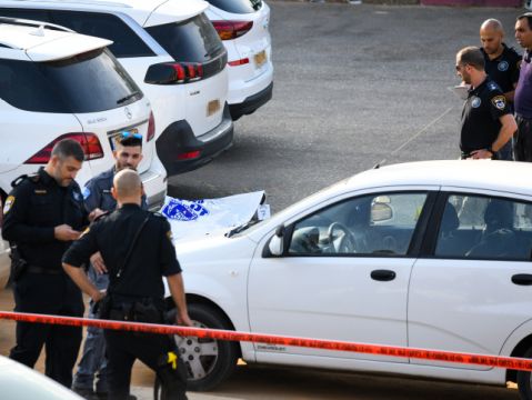 זירת הרצח ברחובות [צילום: פלאש 90]
