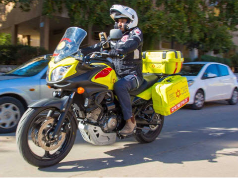אופנוע מד"א 650 סמ"ק [צילום: שחר חזקלביץ תיעוד מבצעי מד"א]