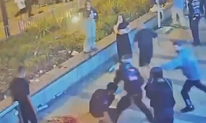 אזהרה מפני הפצת סרטון האלימות [צילום: מצלמת אבטחה]