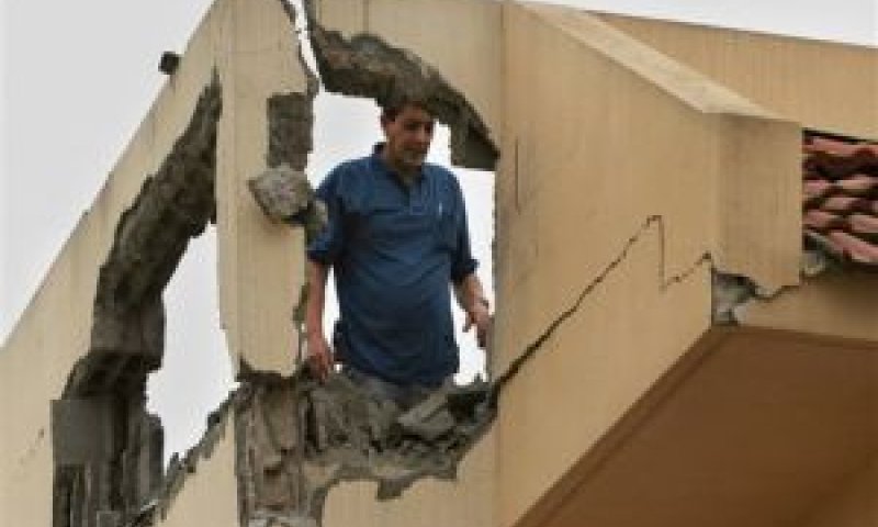 הבית שנפגע מפגיעה ישירה [צילום: AP]