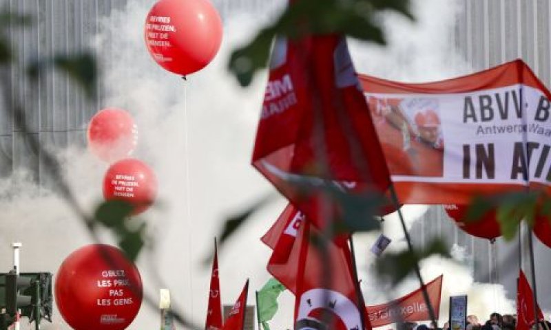 הפגנה בבלגיה נגד מחירי האנרגיה [צילום: אוליביה מאטיס, AP]
