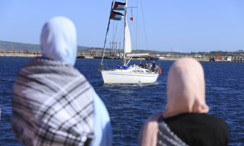משט "סומוד" בדרכו לעזה [צילום: אניס מילי/AP]