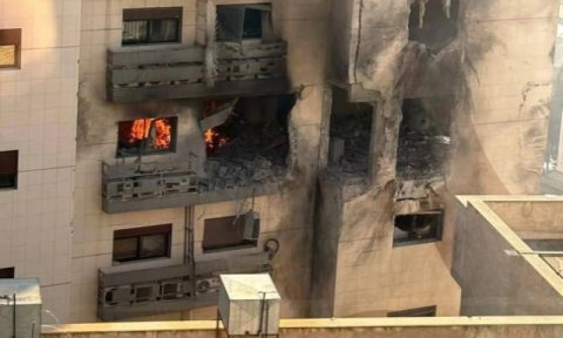 בניין המגורים שהותקף בסוריה [צילום: שימוש לפי סעיף 27א]