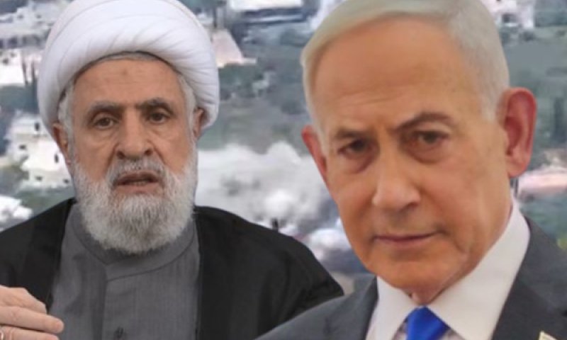 נתניהו ונעים קאסם. חיזבאללה מסרב לאשר הפסקת האש [צילום: גיל יוחנן, פלאש 90 ודובר צה"ל]