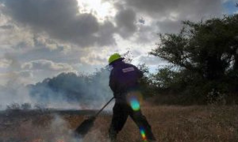 כיבוי דליקה שנגרמה מקסאם [צילום: פלאש 90]