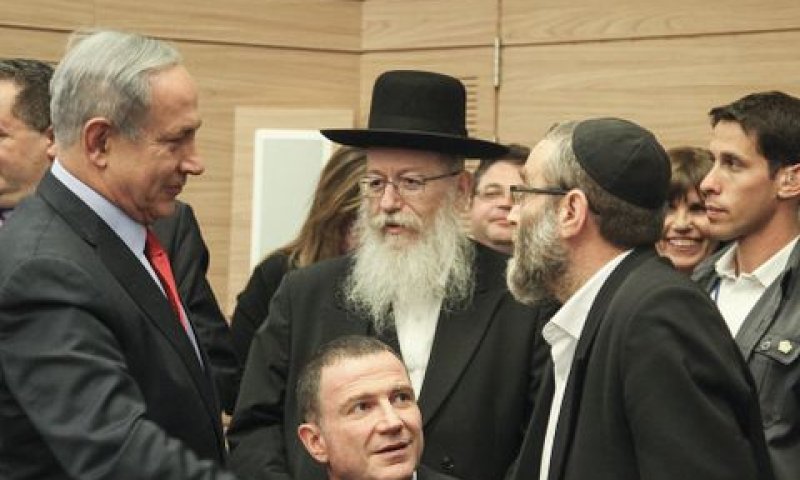גפני, ליצמן ונתניהו. פגישה ברוח טובה [צילום ארכיון: יצחק הדרי/פלאש 90]