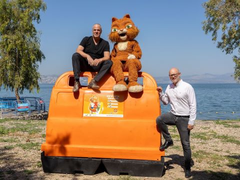 מימין רני איידלר מנכ"ל תמיר יחזור ועידן גרינבאום יו"ר ראוד ערים עינרת וראש מועצה אזורית עמר הירדן [צילום: ערן בוקר – JINIPIX]