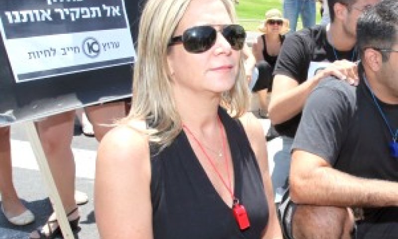 מיקי חיימוביץ' בהפגנות המחאה [צילום: פלאש 90]