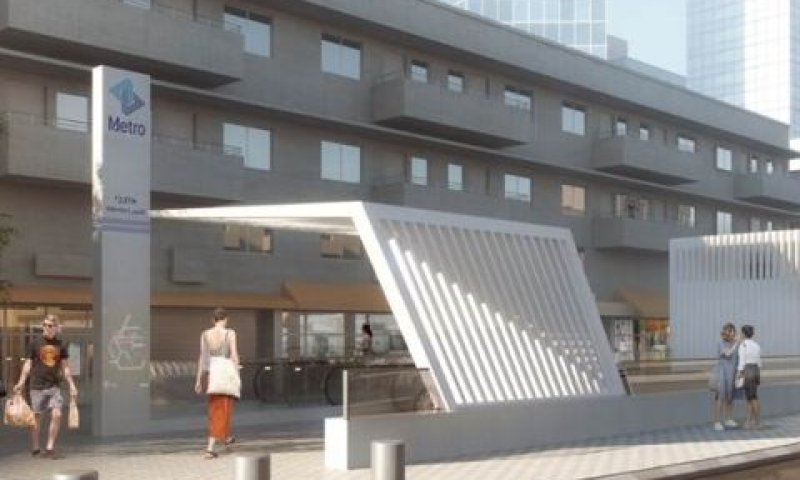 הדמיית תחנת אלנבי של הרכבת הקלה