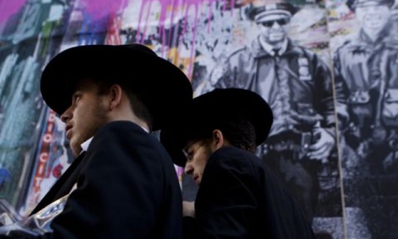 חרדים בגראונד זירו בניו-יורק. שני שלישים מהילדים אורתודוקסים [צילום: אמיר לוי/פלאש 90]