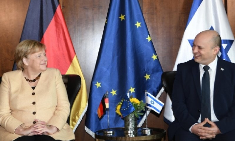 בנט ומרקל, הבוקר, בלשכת ראש הממשלה בירושלים [צילום: עמוס בן גרשום, לע"מ]