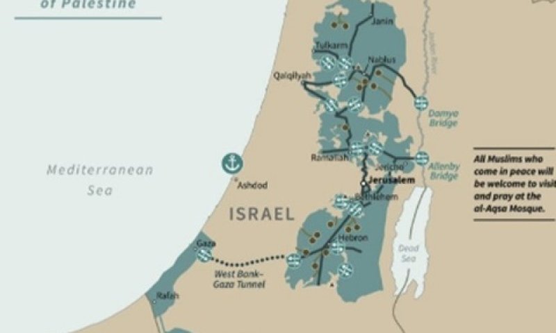 מפת תוכנית המאה של טראמפ