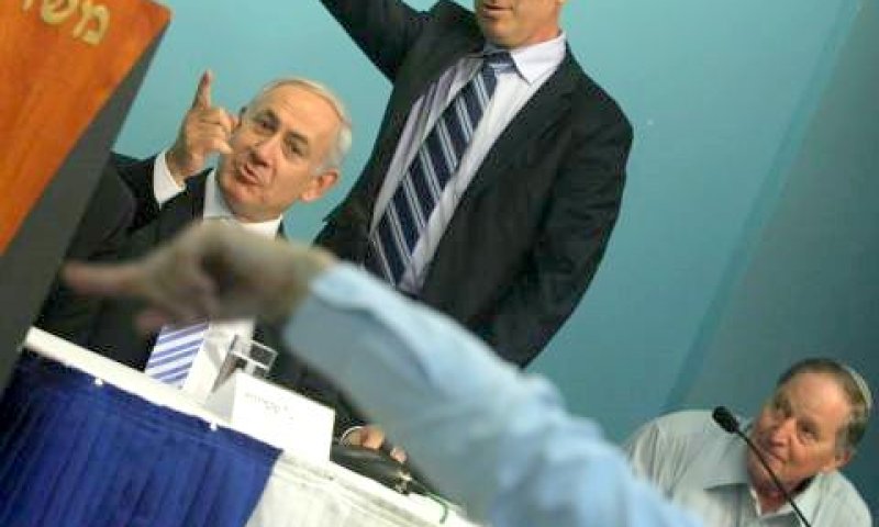 רן ארז, גדעון סער ובנימין נתניהו [צילום: פלאש 90]