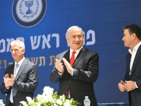 יוסי כהן, בנימין נתניהו ודוד ברנע [צילום: עמוס בן-גרשום/לע"מ]